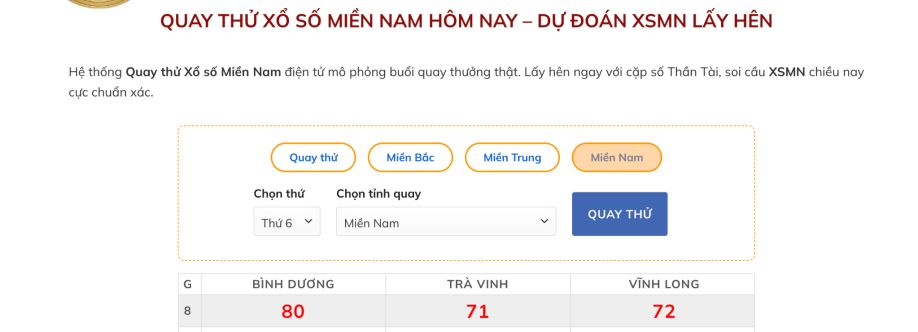 Quay Thử XS Miền Nam Hôm Nay Cover Image