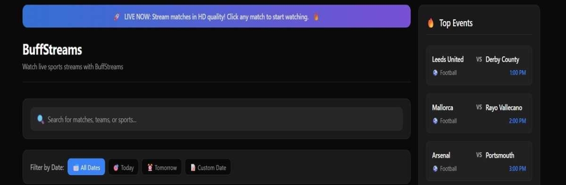 Buffstreams live Cover Image